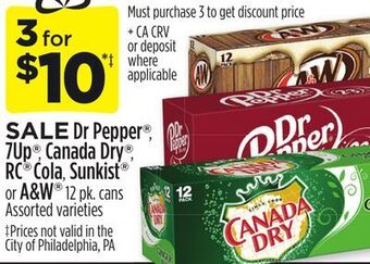 Dollar General Dr pepper®, 7up®, canada dry®, rc® cola, sunkist® or a & w® offer