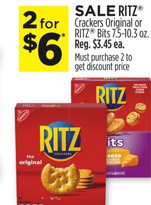 Dollar General Nabisco ritz® crackers original or ritz® bits offer