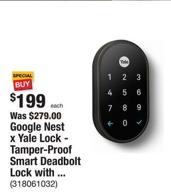 The Home Depot Google nest x yale lock - tamper-proof smart deadbolt lock with nest connect - black suede offer