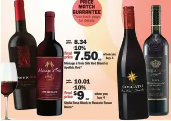 Meijer Ménage à Trois Silk Red Blend Or Apothic Red, Stella Rosa Black Or Roscato Rosso Dolce offer