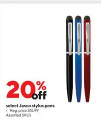 Staples Jasco Stylus Pens 20% Off offer