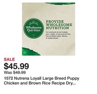 Tractor Supply Company Nutrena loyall large breed puppy chicken and brown rice recipe dry dog food offer