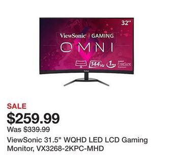 Office Depot Viewsonic 31.5" wqhd led lcd gaming monitor, vx3268-2kpc-mhd offer