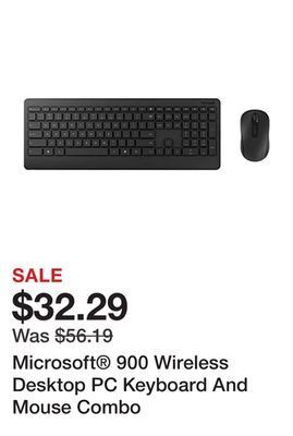 Office Depot Microsoft® 900 wireless desktop pc keyboard and mouse combo offer