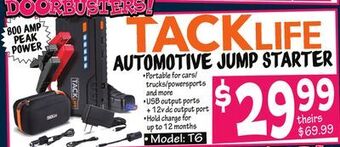 Ollie's Tack life automotive jump starter offer