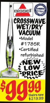 Ollie's Bissell crosswave wet/dry vacuum offer