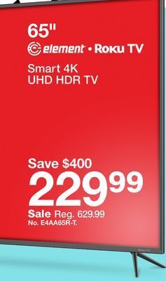 Target 65" smart 4k uhd hdr tv offer