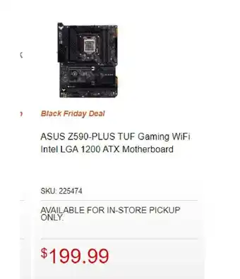 Micro Center Asus Z590-Plus TUF Gaming WiFi Intel LGA 1200 ATX Motherboard offer