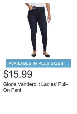 Costco Gloria vanderbilt ladies' pull-on pant offer