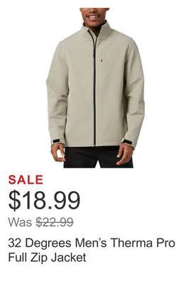 Costco 32 degrees men's therma pro full zip jacket offer