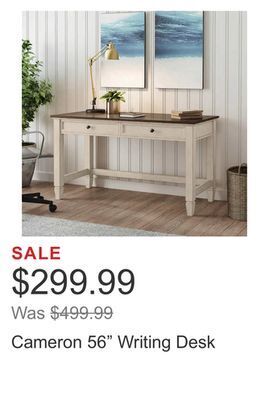 Costco Cameron 56" writing desk offer