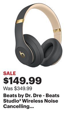 Best Buy Beats by dr. dre - beats studio³ wireless noise cancelling headphones - shadow gray offer