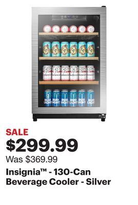 Best Buy Insignia™ - 130-can beverage cooler - silver offer