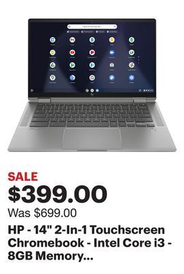 Best Buy Hp - 14" 2-in-1 touchscreen chromebook - intel core i3 - 8gb memory - 128gb ssd - mineral silver offer