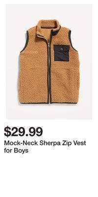 Old Navy Mock-neck sherpa zip vest for boys offer