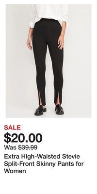 Old Navy Extra high-waisted stevie split-front skinny pants for women offer