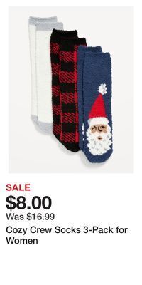 Old Navy Cozy crew socks 3-pack for women offer