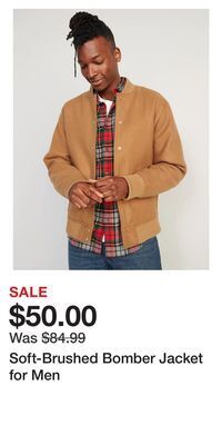 Old Navy Soft-brushed bomber jacket for men offer