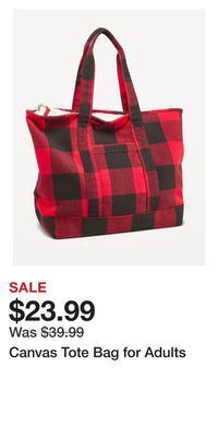 Old Navy Canvas tote bag for adults offer