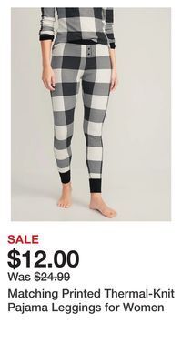 Old Navy Matching printed thermal-knit pajama leggings for women offer