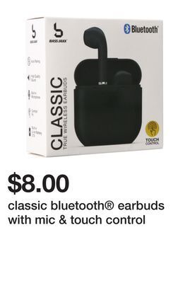 Five Below Classic bluetooth® earbuds with mic & touch control offer