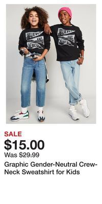 Old Navy Graphic gender-neutral crew-neck sweatshirt for kids offer