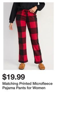 Old Navy Matching printed microfleece pajama pants for women offer