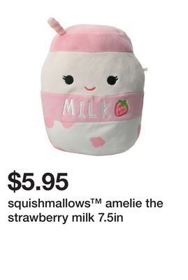 Five Below Squishmallows™ amelie the strawberry milk 7.5in offer