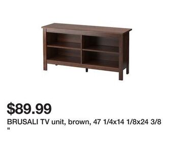 Ikea Brusali tv unit, brown, 47 1/4x14 1/8x24 3/8 " offer
