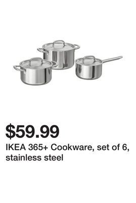 Ikea Ikea 365+ cookware, set of 6, stainless steel offer