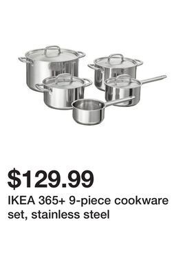 Ikea Ikea 365+ 9-piece cookware set, stainless steel offer