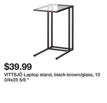 Ikea Vittsjö laptop stand, black-brown/glass, 13 3/4x25 5/8 " offer