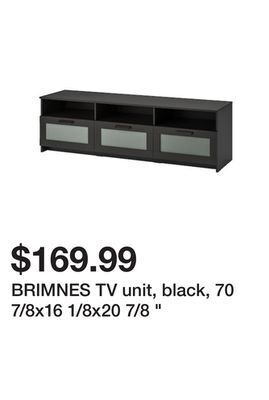 Ikea Brimnes tv unit, black, 70 7/8x16 1/8x20 7/8 " offer