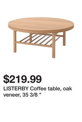 Ikea Listerby coffee table, oak veneer, 35 3/8 " offer