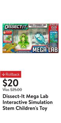 Walmart Dissect-it mega lab interactive simulation stem children's toy offer