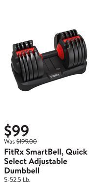 Walmart Fitrx smartbell, quick select adjustable dumbbell offer