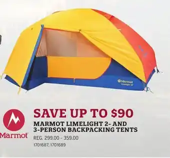 Sportsman's Warehouse Marmot limelight 2-and 3-person backpacking tents offer