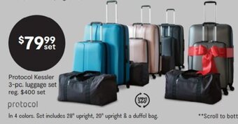 JC Penney Protocol Kessler 3-pc. luggage set offer
