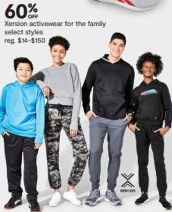 JC Penney Xersion activewear for the family offer