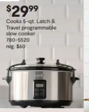 JC Penney Cooks 5-qt. Latch & Travel Programmable slow cooker offer
