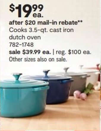 JC Penney Cooks 3.5-qt. cast iron dutch oven offer