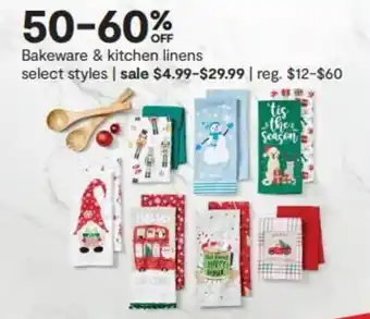 JC Penney Bakeware & Kitchen linens offer