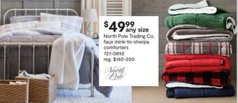 JC Penney North Pole Trading Co. faux mink-to-sherpa comforters offer