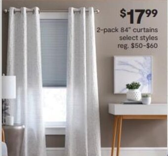 JC Penney 2-Pack 84" curtains offer