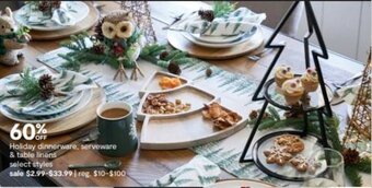 JC Penney Holiday Dinnerware , serveware & Table linens offer