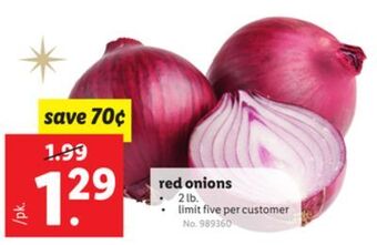Lidl Red onions offer