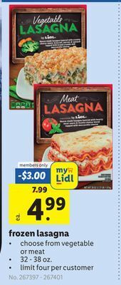 Lidl Frozen lasagna offer