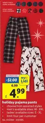 Lidl Holiday pajama pants offer