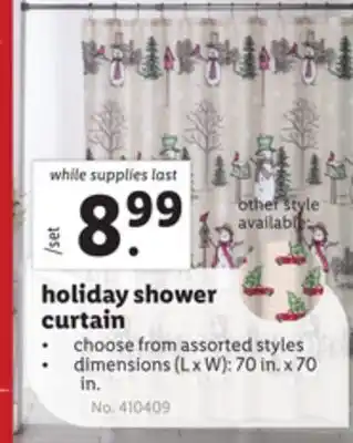 Lidl Holiday shower curtain offer