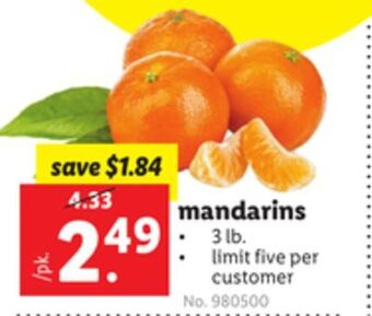 Lidl Mandarins offer